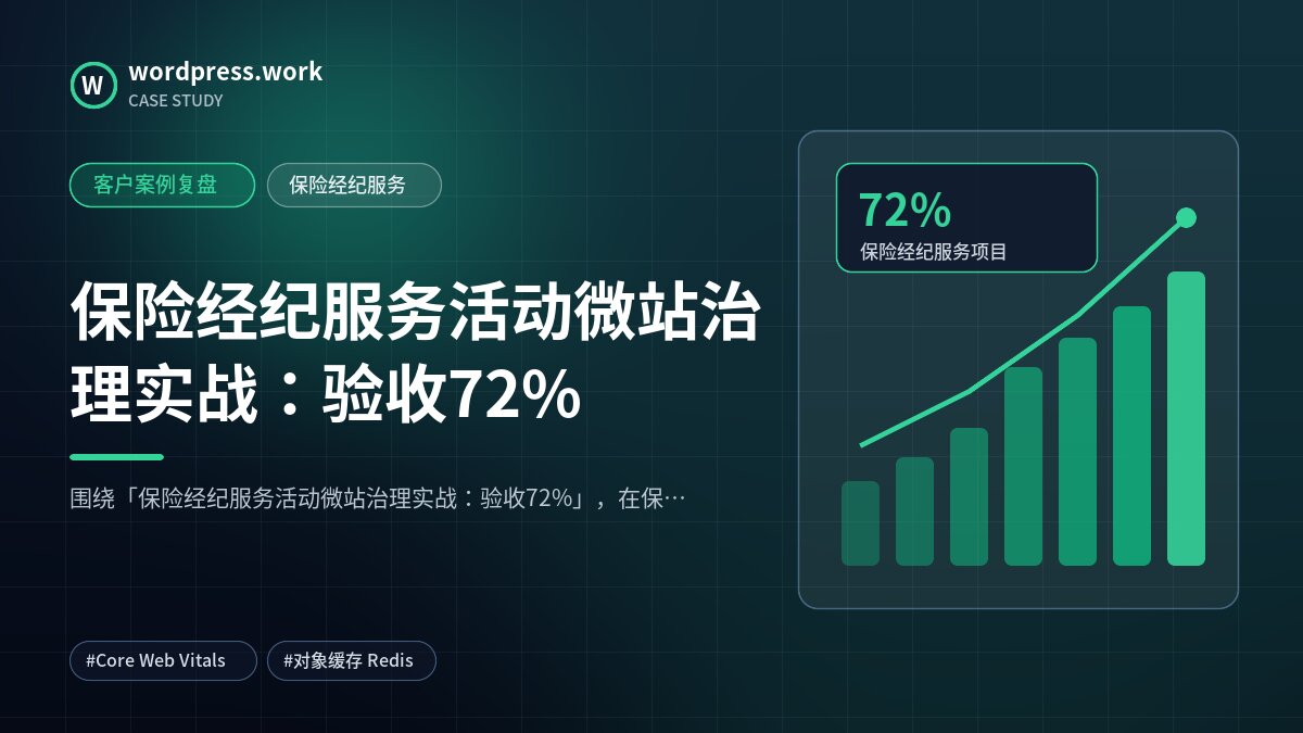 保险经纪服务活动微站治理实战:验收72%|客户案例复盘|保险经纪服务
