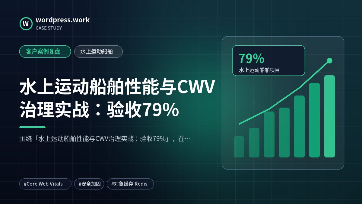水上运动船舶性能与CWV治理实战:验收79%|客户案例复盘|水上运动船舶