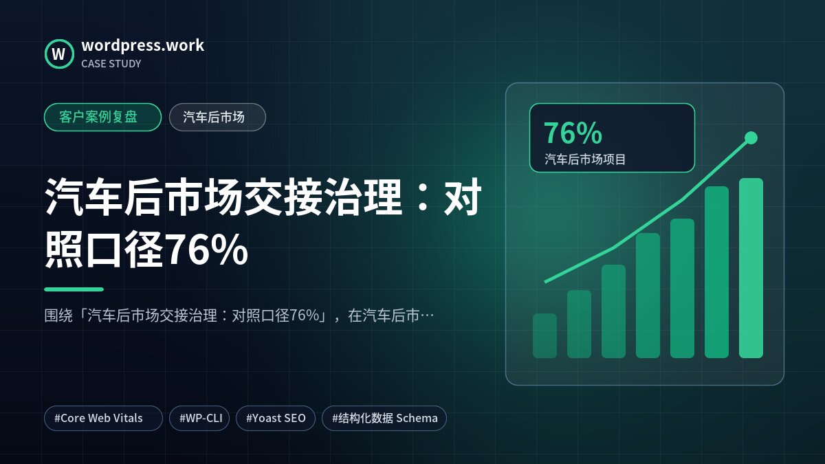 汽车后市场交接治理:对照口径76%|客户案例复盘|汽车后市场