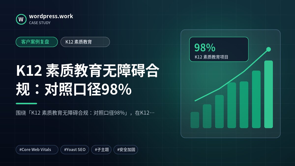 K12 素质教育无障碍合规:对照口径98%|客户案例复盘|K12 素质教育