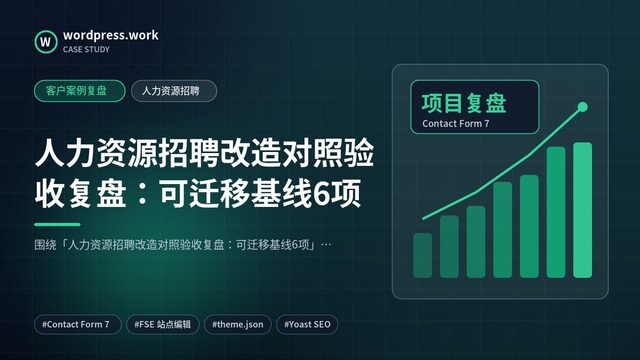 人力资源招聘改造对照验收复盘:可迁移基线6项|客户案例复盘|人力资源招聘