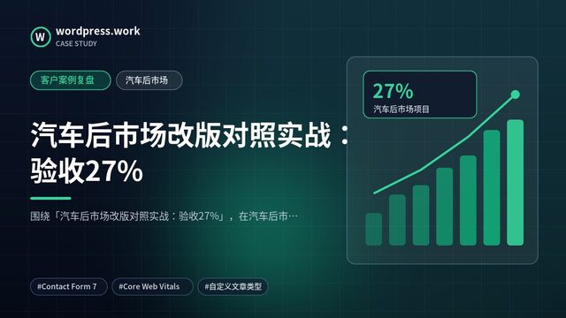 汽车后市场改版对照实战:验收27%|客户案例复盘|汽车后市场