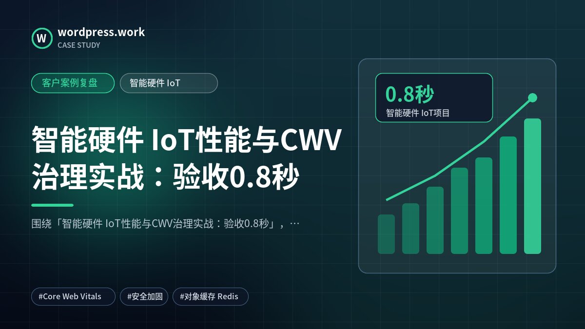智能硬件 IoT性能与CWV治理实战:验收0.8秒|客户案例复盘|智能硬件 IoT