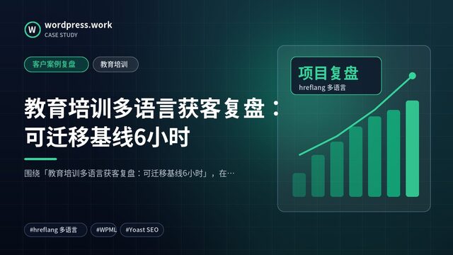 教育培训多语言获客复盘:可迁移基线6小时|客户案例复盘|教育培训