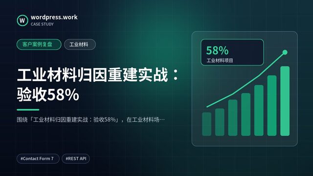 工业材料归因重建实战:验收58%|客户案例复盘|工业材料