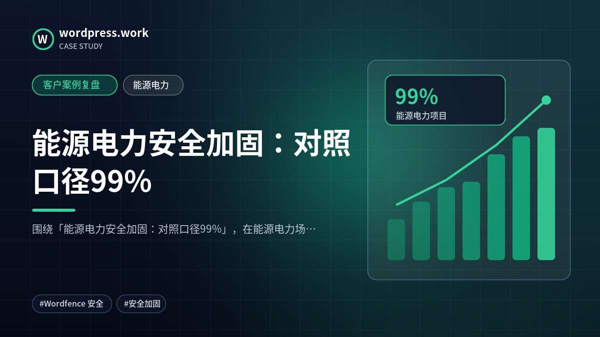 能源电力安全加固:对照口径99%|客户案例复盘|能源电力