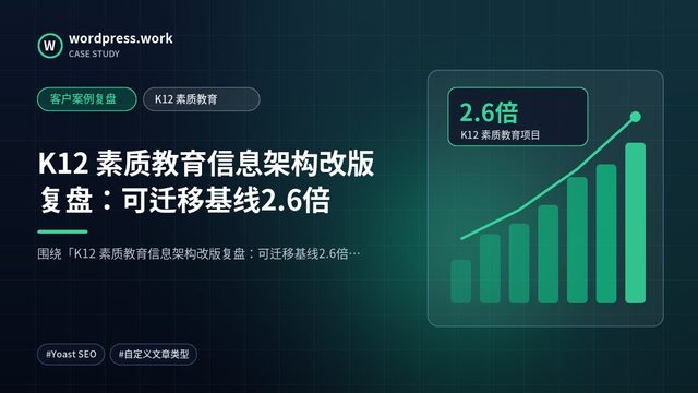 K12 素质教育信息架构改版复盘：可迁移基线2.6倍｜客户案例复盘｜K12 素质教育