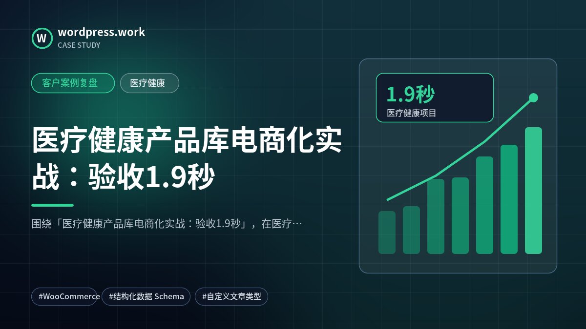 医疗健康产品库电商化实战:验收1.9秒|客户案例复盘|医疗健康