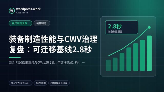 装备制造性能与CWV治理复盘:可迁移基线2.8秒|客户案例复盘|装备制造