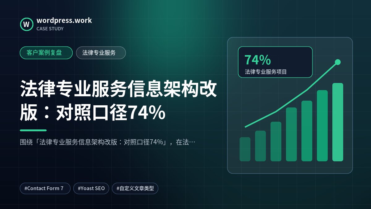 法律专业服务信息架构改版：对照口径74%｜客户案例复盘｜法律专业服务