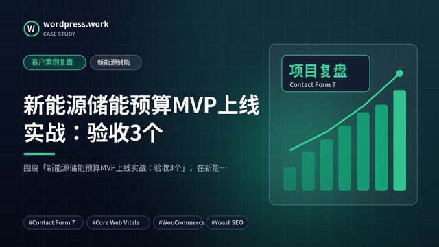 新能源储能预算MVP上线实战:验收3个|客户案例复盘|新能源储能