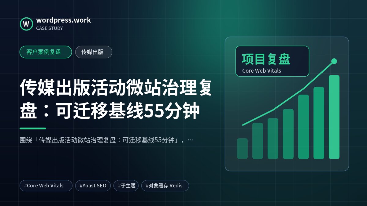 传媒出版活动微站治理复盘:可迁移基线55分钟|客户案例复盘|传媒出版