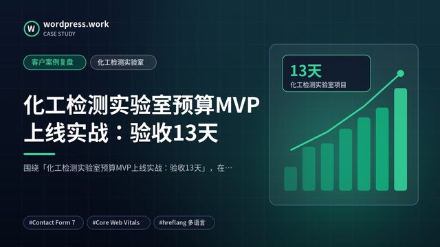 化工检测实验室预算MVP上线实战:验收13天|客户案例复盘|化工检测实验室