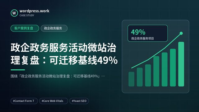 政企政务服务活动微站治理复盘:可迁移基线49%|客户案例复盘|政企政务服务