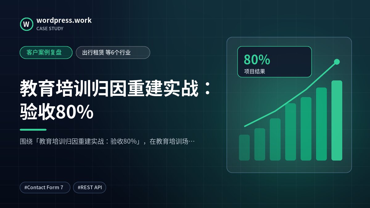 教育培训归因重建实战:验收80%|客户案例复盘|出行租赁 等6个行业
