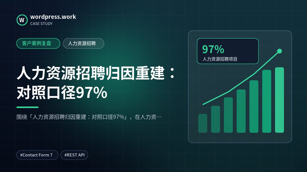 人力资源招聘归因重建:对照口径97%|客户案例复盘|人力资源招聘