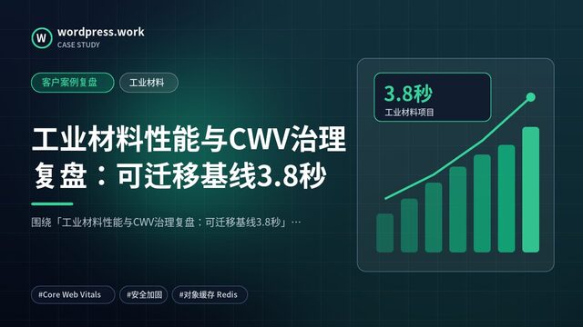 工业材料性能与CWV治理复盘:可迁移基线3.8秒|客户案例复盘|工业材料