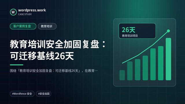 教育培训安全加固复盘：可迁移基线26天｜客户案例复盘｜教育培训