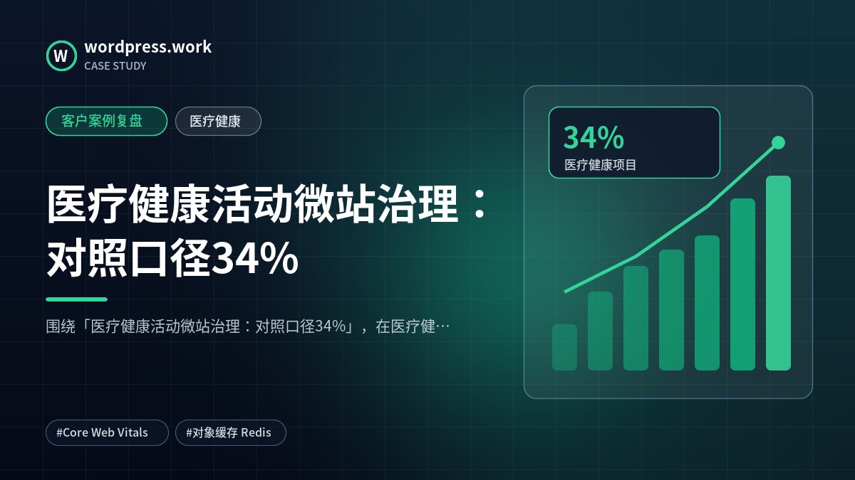 医疗健康活动微站治理:对照口径34%|客户案例复盘|医疗健康