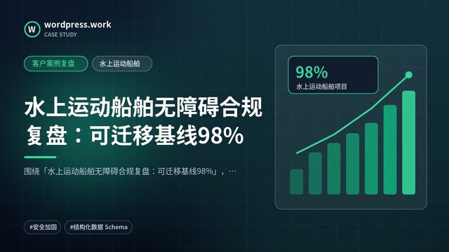 水上运动船舶无障碍合规复盘：可迁移基线98%｜客户案例复盘｜水上运动船舶
