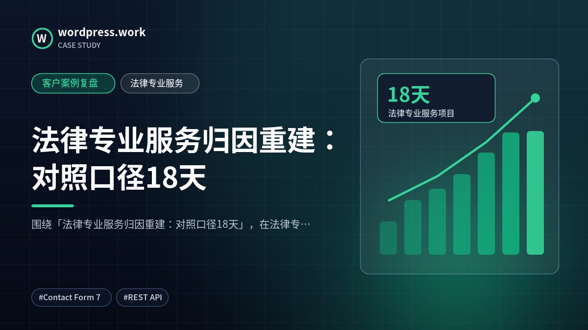 法律专业服务归因重建：对照口径18天｜客户案例复盘｜法律专业服务