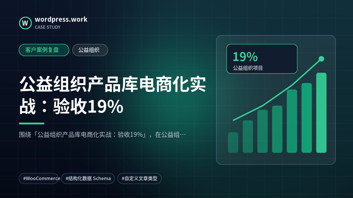 公益组织产品库电商化实战：验收19%｜客户案例复盘｜公益组织