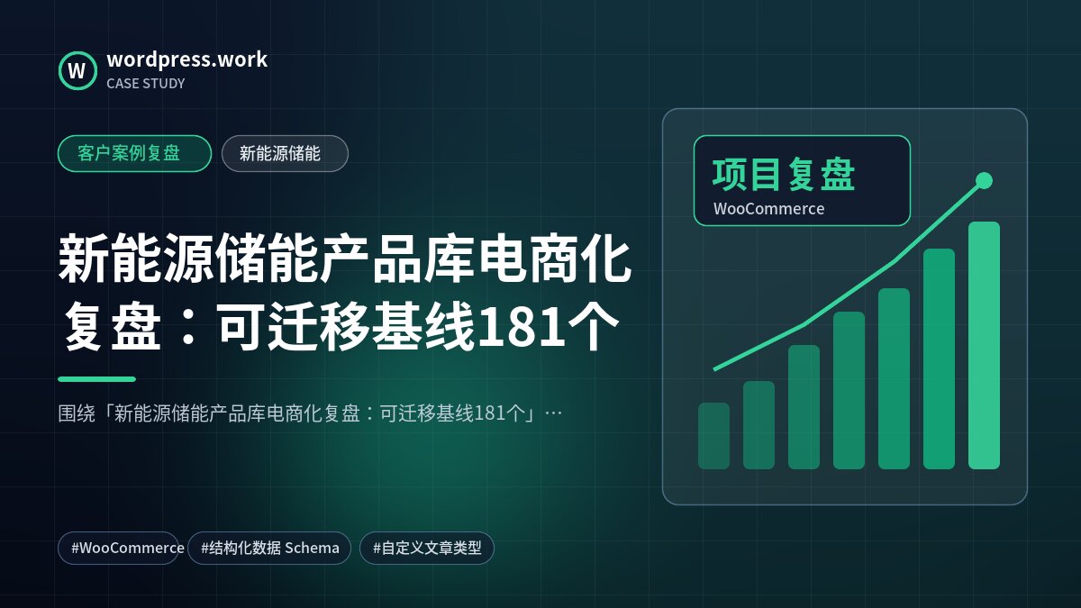 新能源储能产品库电商化复盘：可迁移基线181个｜客户案例复盘｜新能源储能