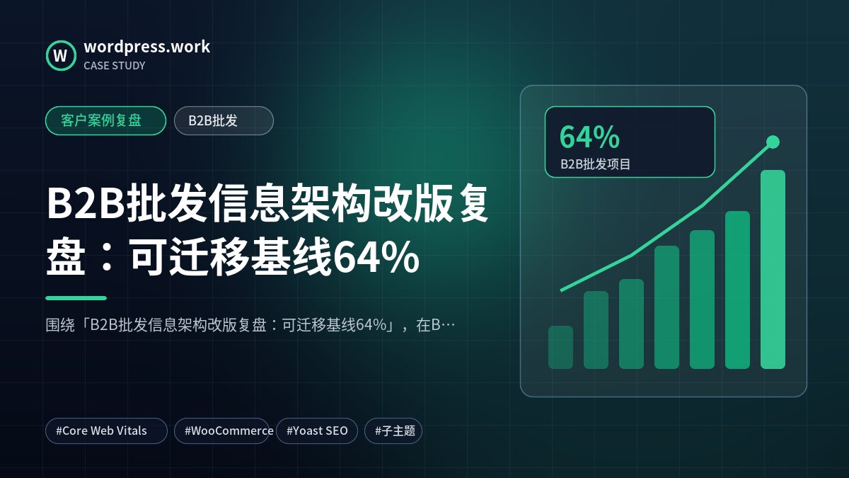 B2B批发信息架构改版复盘:可迁移基线64%|客户案例复盘|B2B批发
