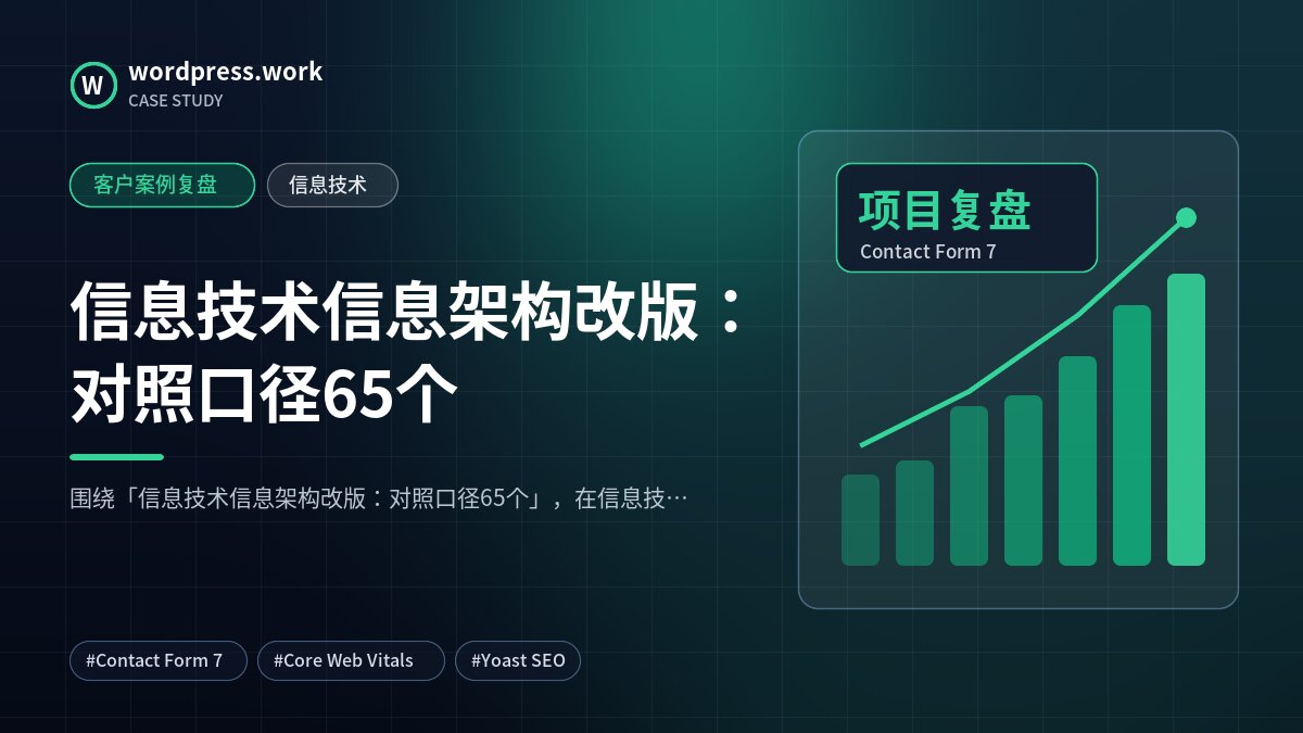 信息技术信息架构改版：对照口径65个｜客户案例复盘｜信息技术