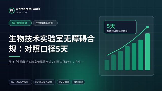 生物技术实验室无障碍合规：对照口径5天｜客户案例复盘｜生物技术实验室