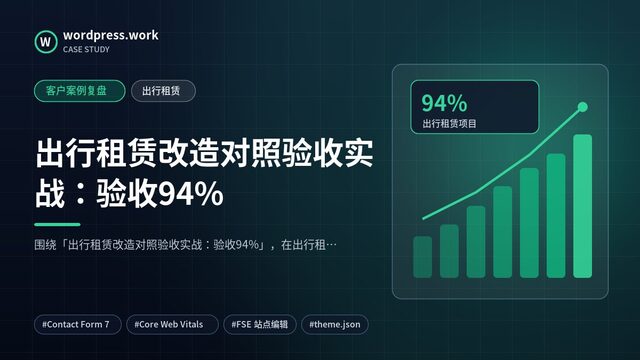 出行租赁改造对照验收实战:验收94%|客户案例复盘|出行租赁