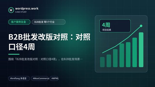 B2B批发改版对照:对照口径4周|客户案例复盘|B2B批发 等5个行业