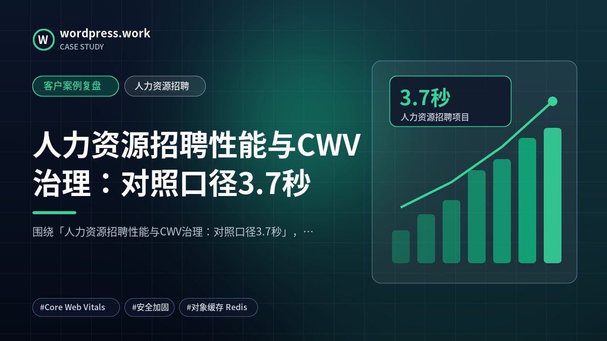 人力资源招聘性能与CWV治理:对照口径3.7秒|客户案例复盘|人力资源招聘