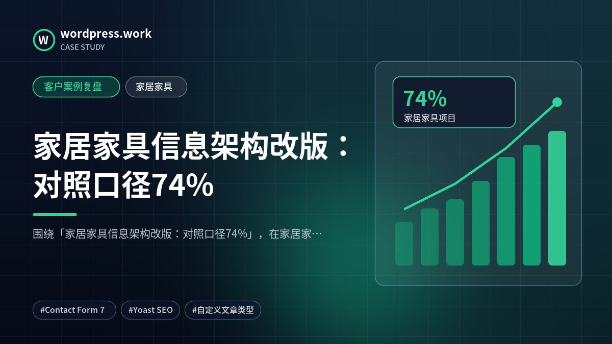 家居家具信息架构改版:对照口径74%|客户案例复盘|家居家具