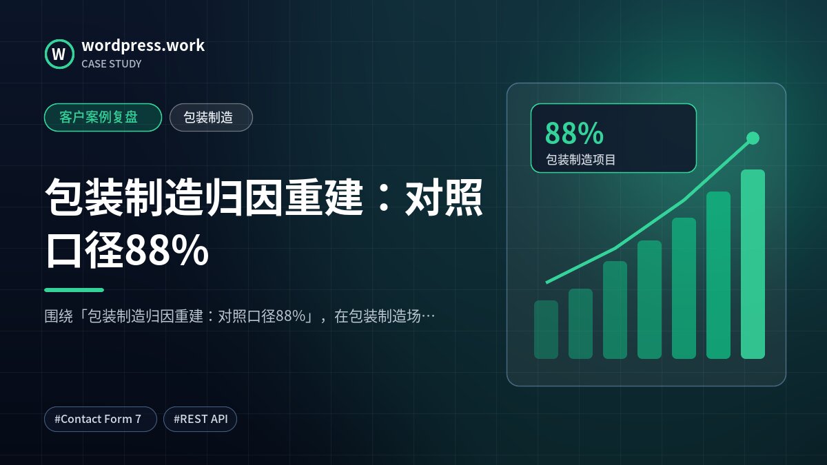包装制造归因重建：对照口径88%｜客户案例复盘｜包装制造