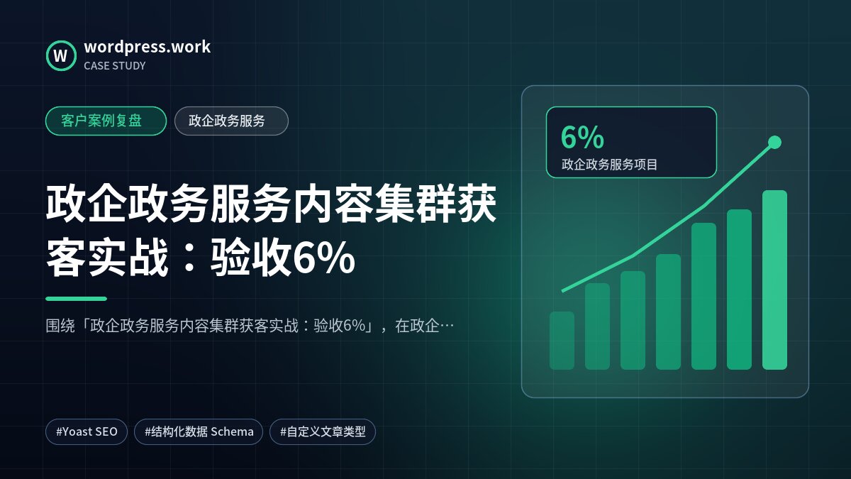 政企政务服务内容集群获客实战:验收6%|客户案例复盘|政企政务服务