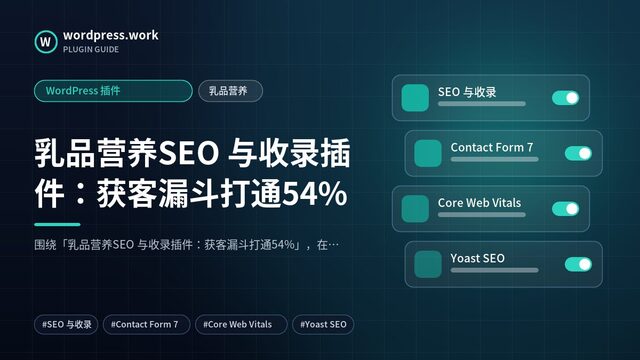 乳品营养SEO 与收录插件:获客漏斗打通54%|WordPress 插件|乳品营养