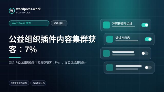 公益组织插件内容集群获客:7%|WordPress 插件|公益组织