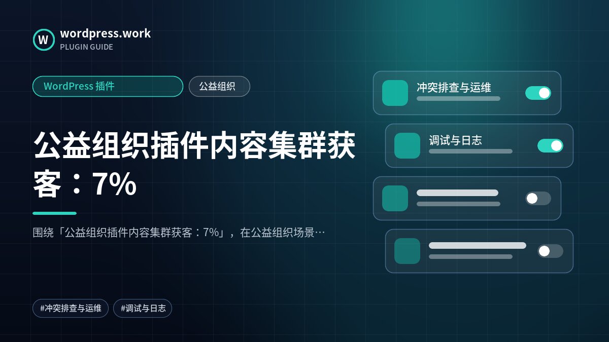 公益组织插件内容集群获客:7%|WordPress 插件|公益组织