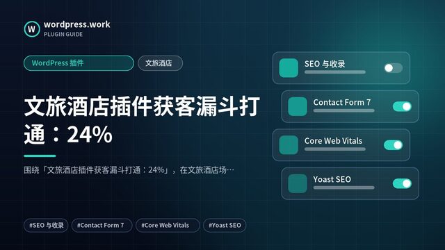 文旅酒店插件获客漏斗打通:24%|WordPress 插件|文旅酒店