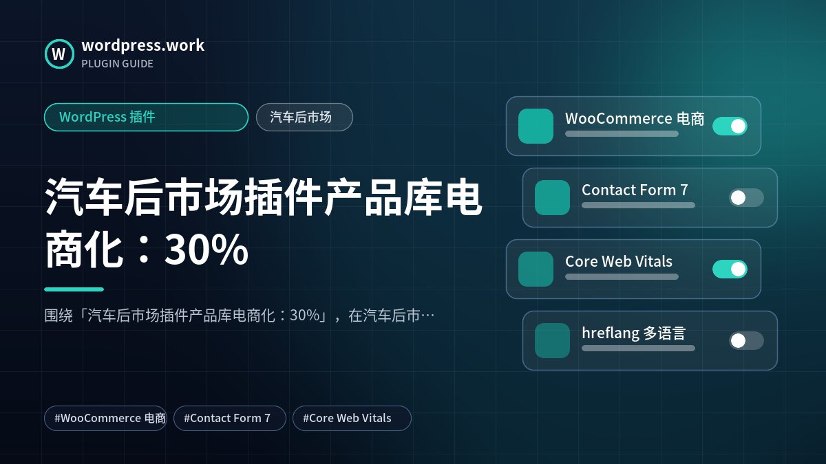 汽车后市场插件产品库电商化:30%|WordPress 插件|汽车后市场