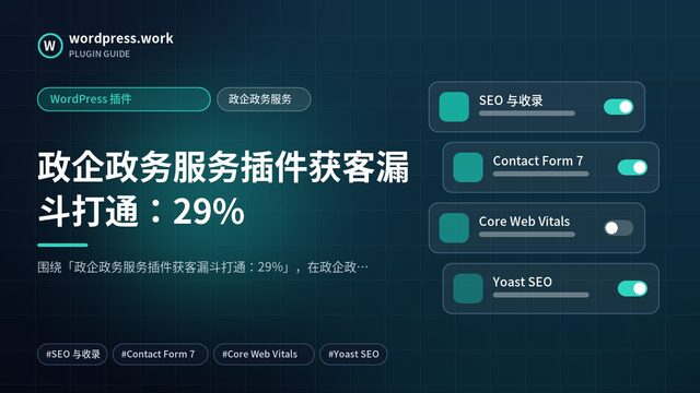 政企政务服务插件获客漏斗打通:29%|WordPress 插件|政企政务服务