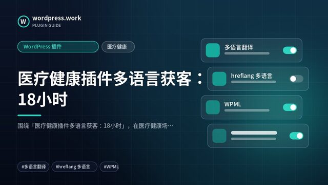医疗健康插件多语言获客：18小时｜WordPress 插件｜医疗健康