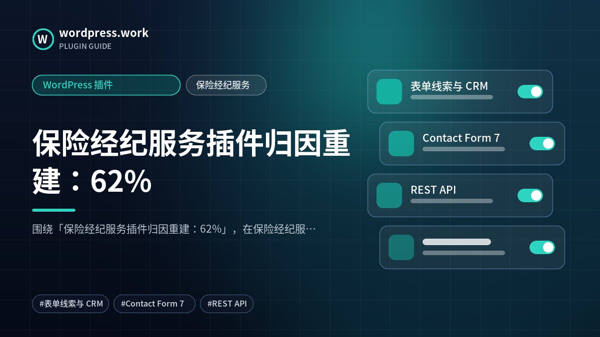 保险经纪服务插件归因重建:62%|WordPress 插件|保险经纪服务