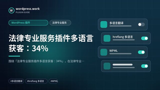法律专业服务插件多语言获客:34%|WordPress 插件|法律专业服务