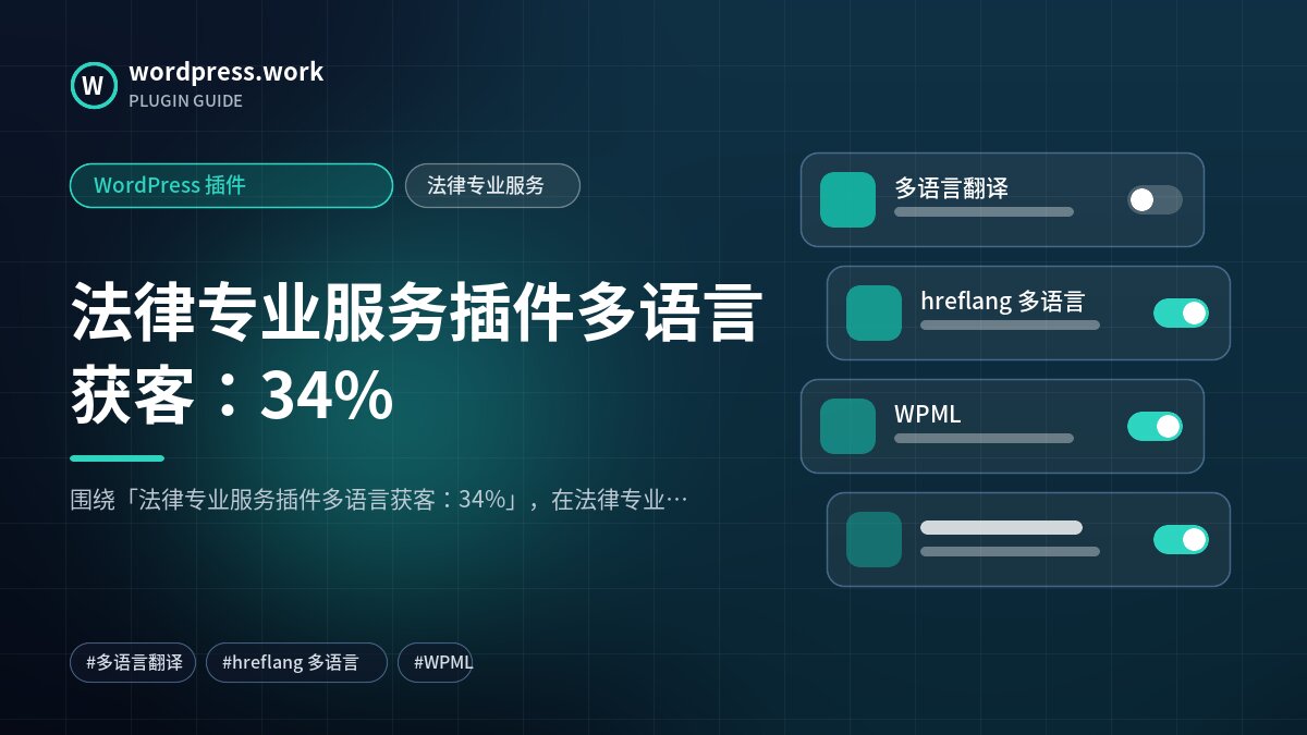 法律专业服务插件多语言获客:34%|WordPress 插件|法律专业服务