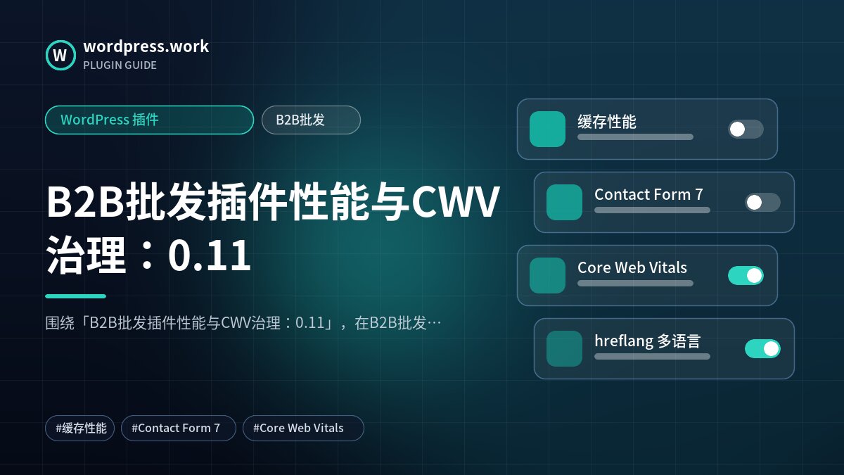 B2B批发插件性能与CWV治理:0.11|WordPress 插件|B2B批发