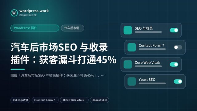 汽车后市场SEO 与收录插件:获客漏斗打通45%|WordPress 插件|汽车后市场