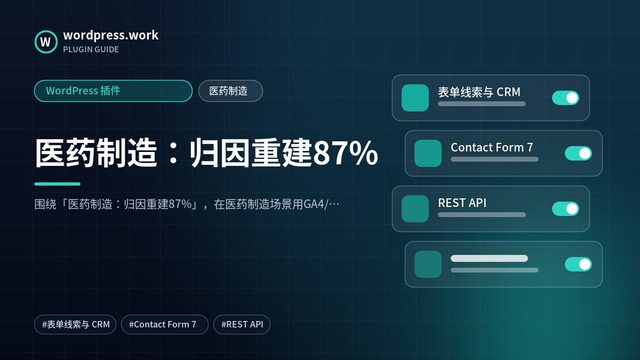 医药制造:归因重建87%|WordPress 插件|医药制造