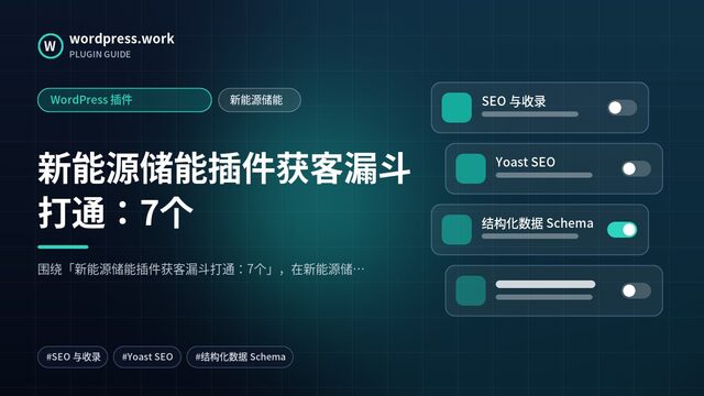新能源储能插件获客漏斗打通:7个|WordPress 插件|新能源储能